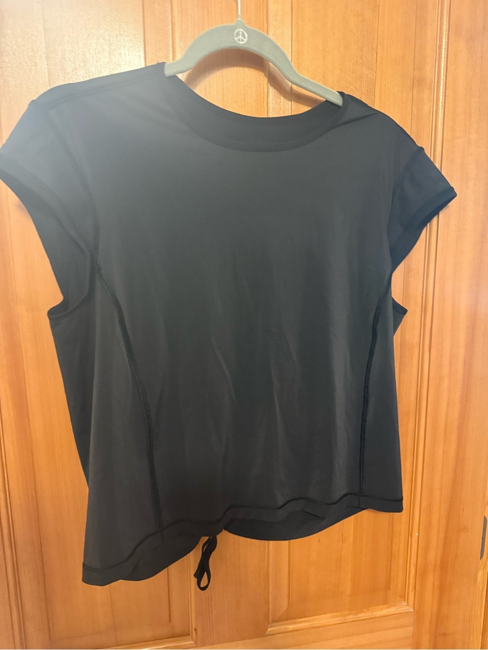 lululemon athletica Black Short Sleeve Drawcord Tee